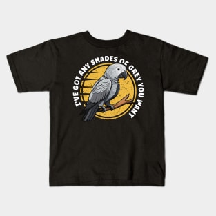 African Grey I've Got Any Shade Of Birdwatcher Kids T-Shirt